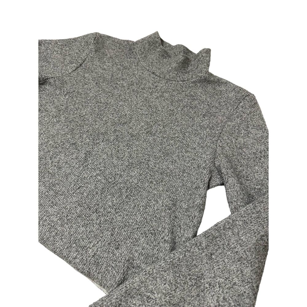 ZARA Gray Crop Sweater Cowl Neck Size Small